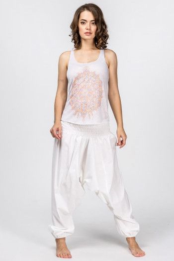 Белые свободные штаны «Пиерис»