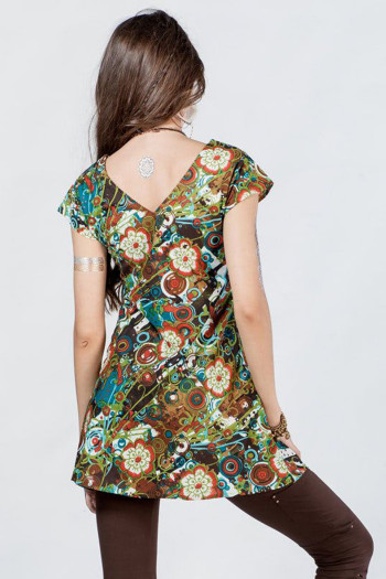 Туника с цветами Зеленый луг