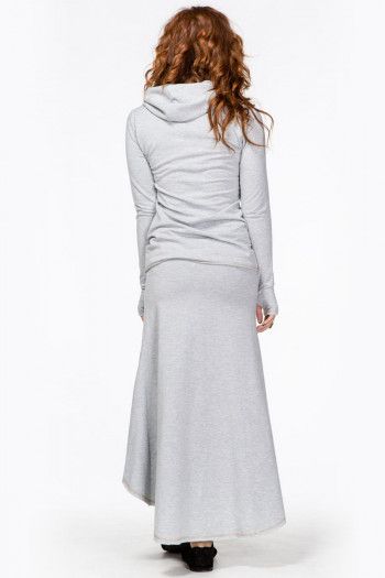 Серая юбка со шлейфом