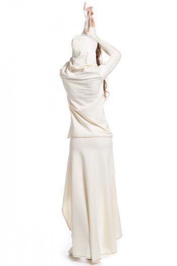 Утепленная асимметричная юбка