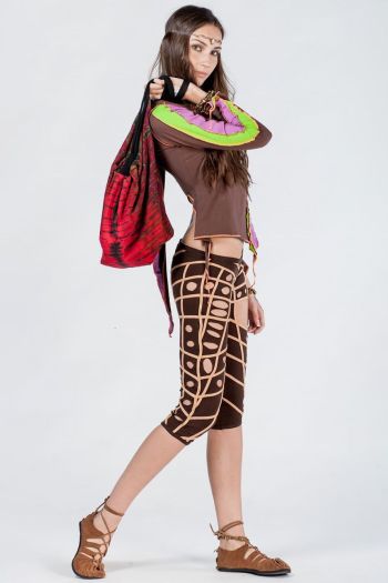 Перьевая брошь Персик