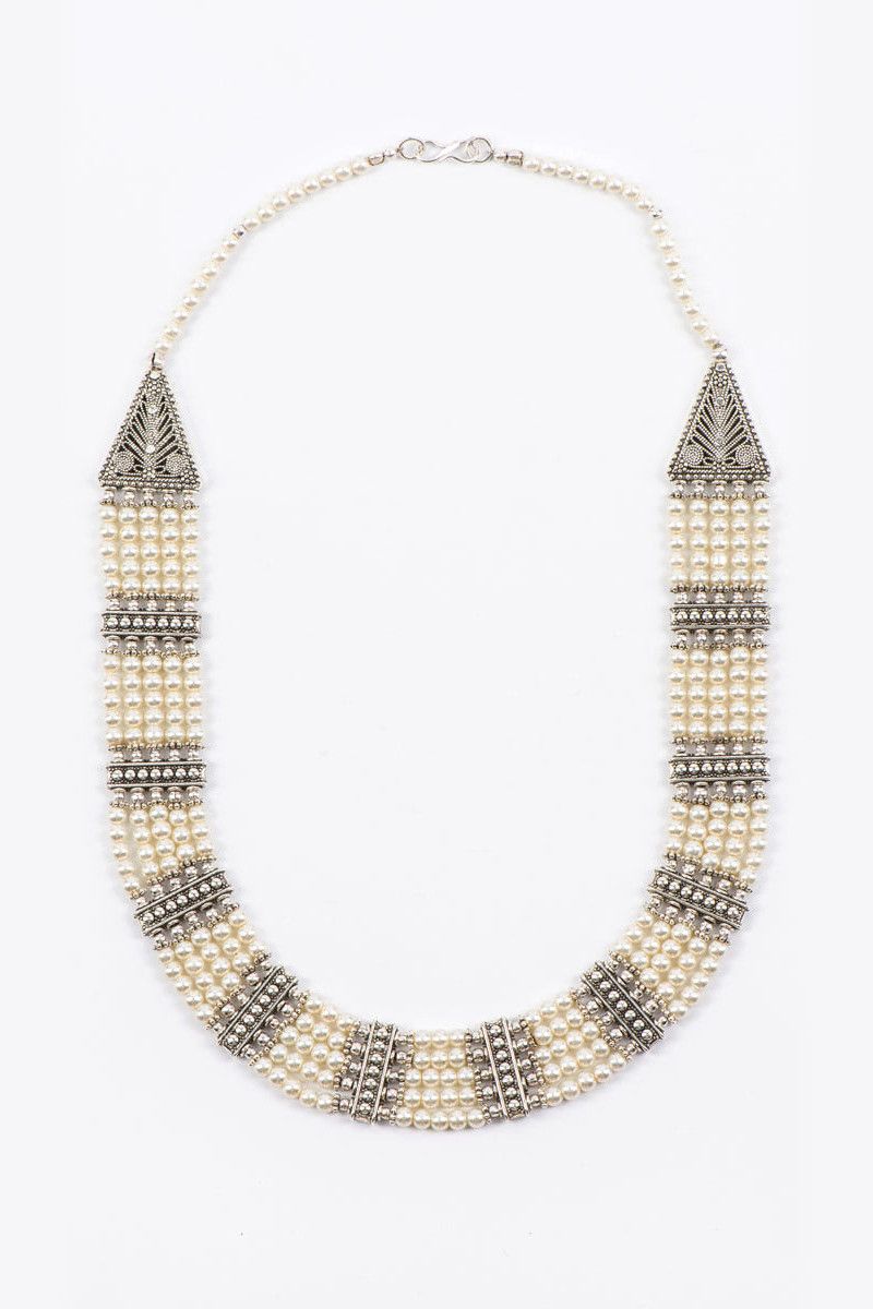 Объемное колье Жемчужный пояс