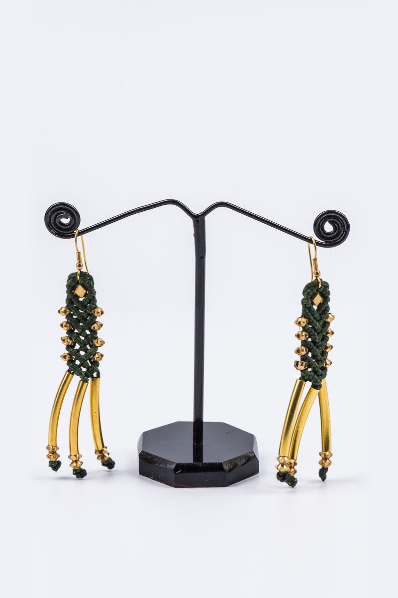 Серьги плетеные Тришула