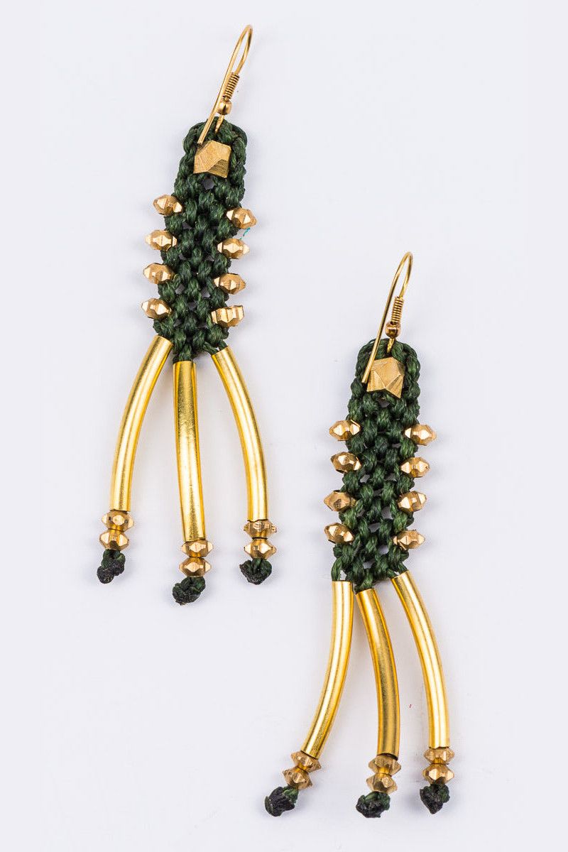 Серьги плетеные Тришула