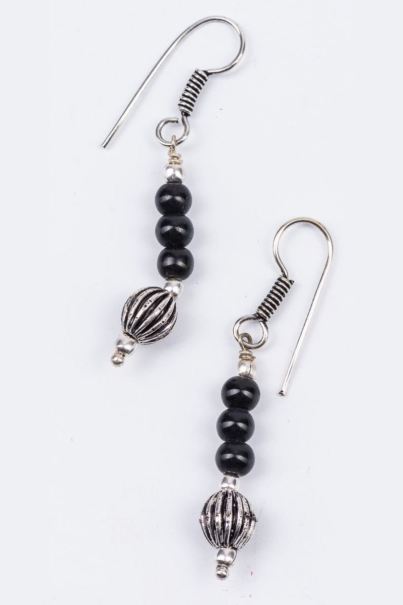 Висячие серьги с бусинами Джаней