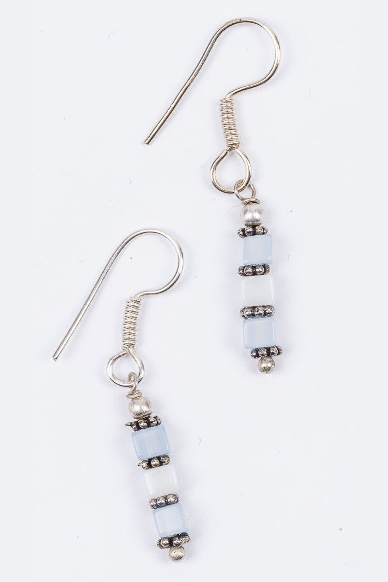 Серьги с камнями Кубики льда