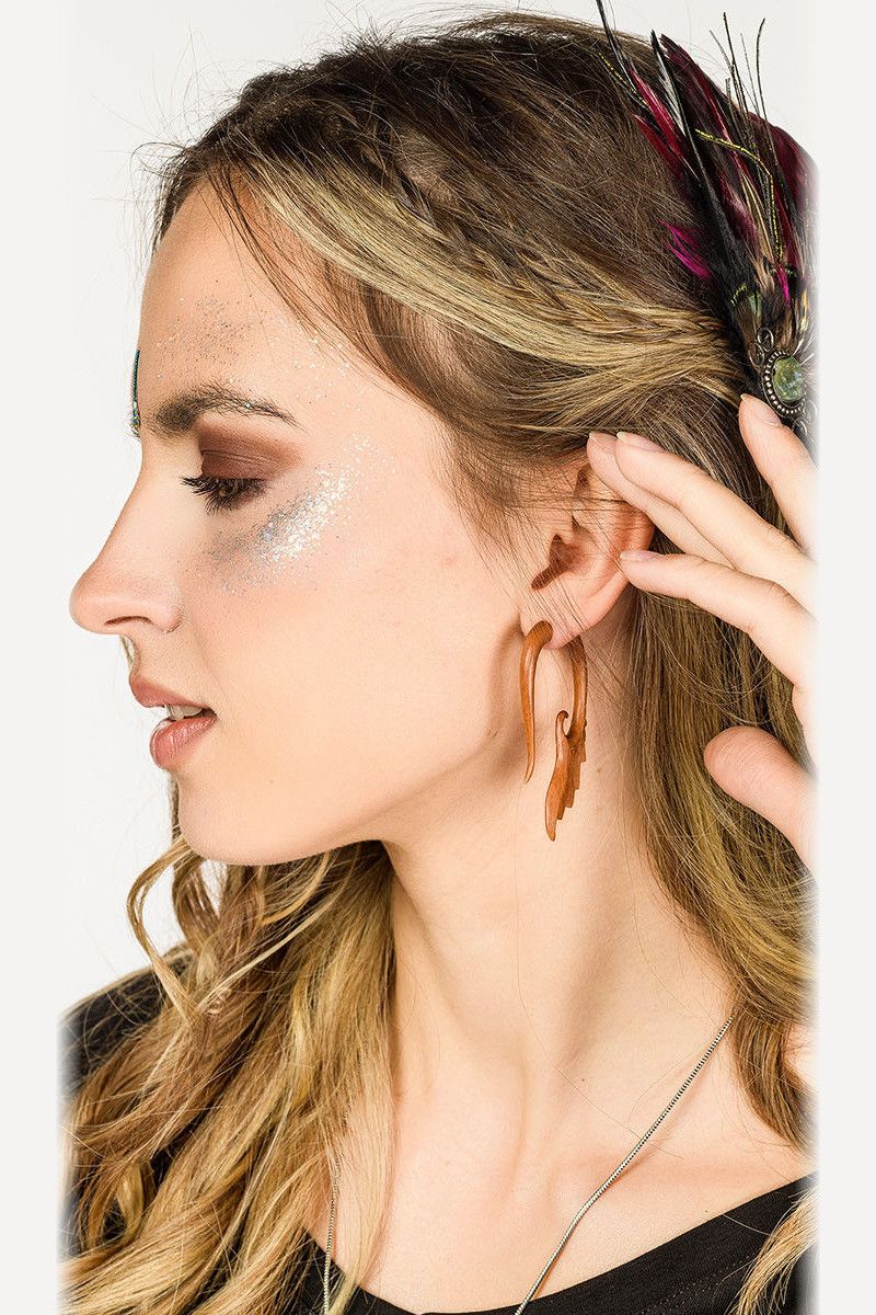 Серьги из дерева Амулет древних