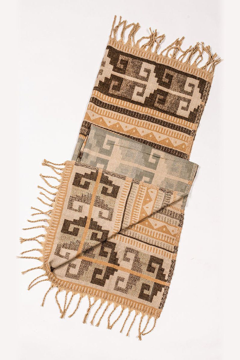 Бежевый шерстяной плед Ковалам