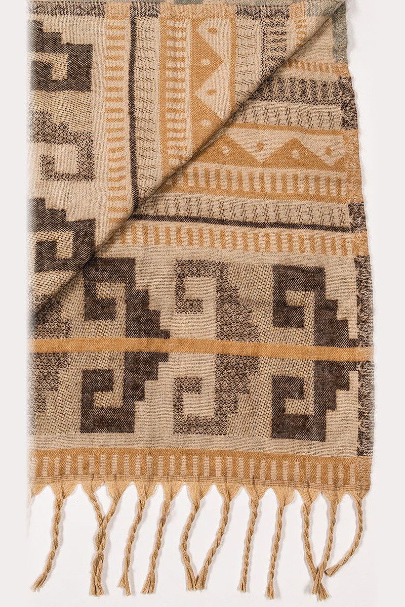 Бежевый шерстяной плед Ковалам