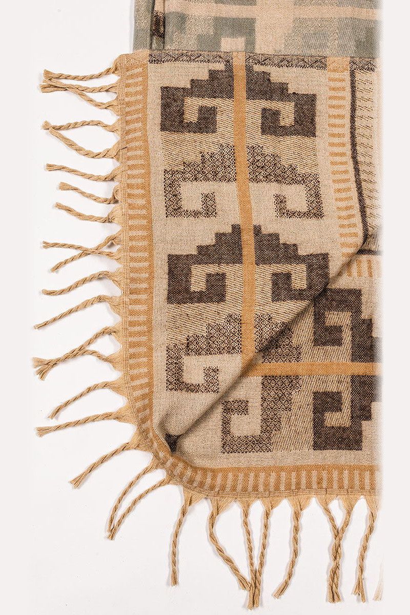 Бежевый шерстяной плед Ковалам