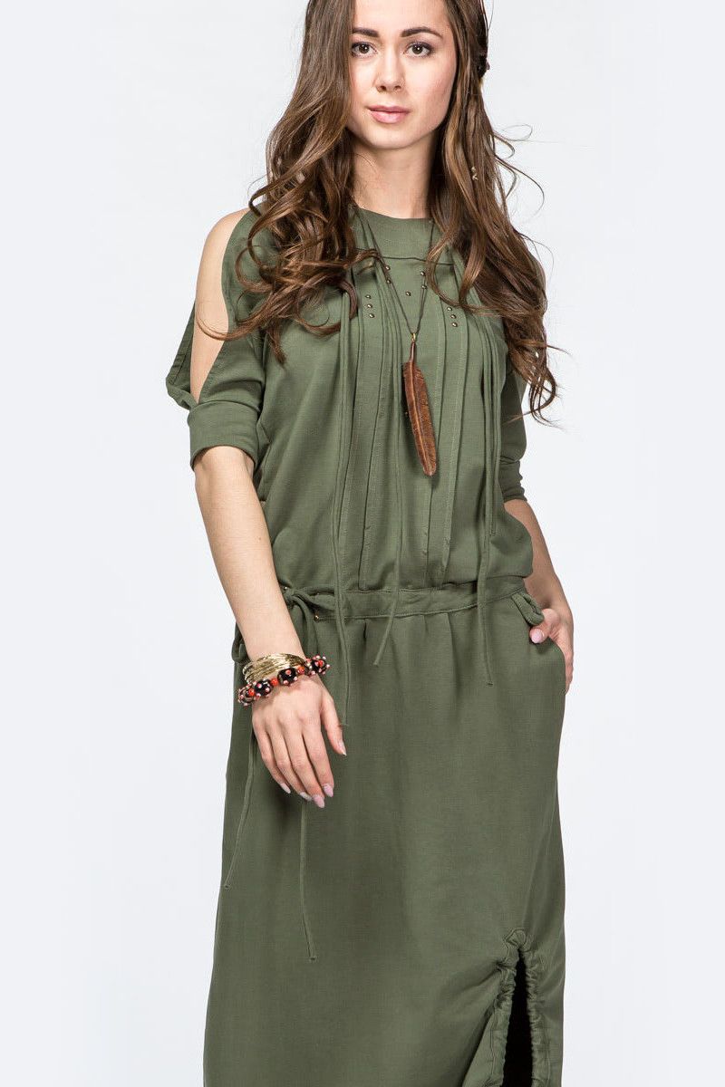 Авторское платье с капюшоном Энель