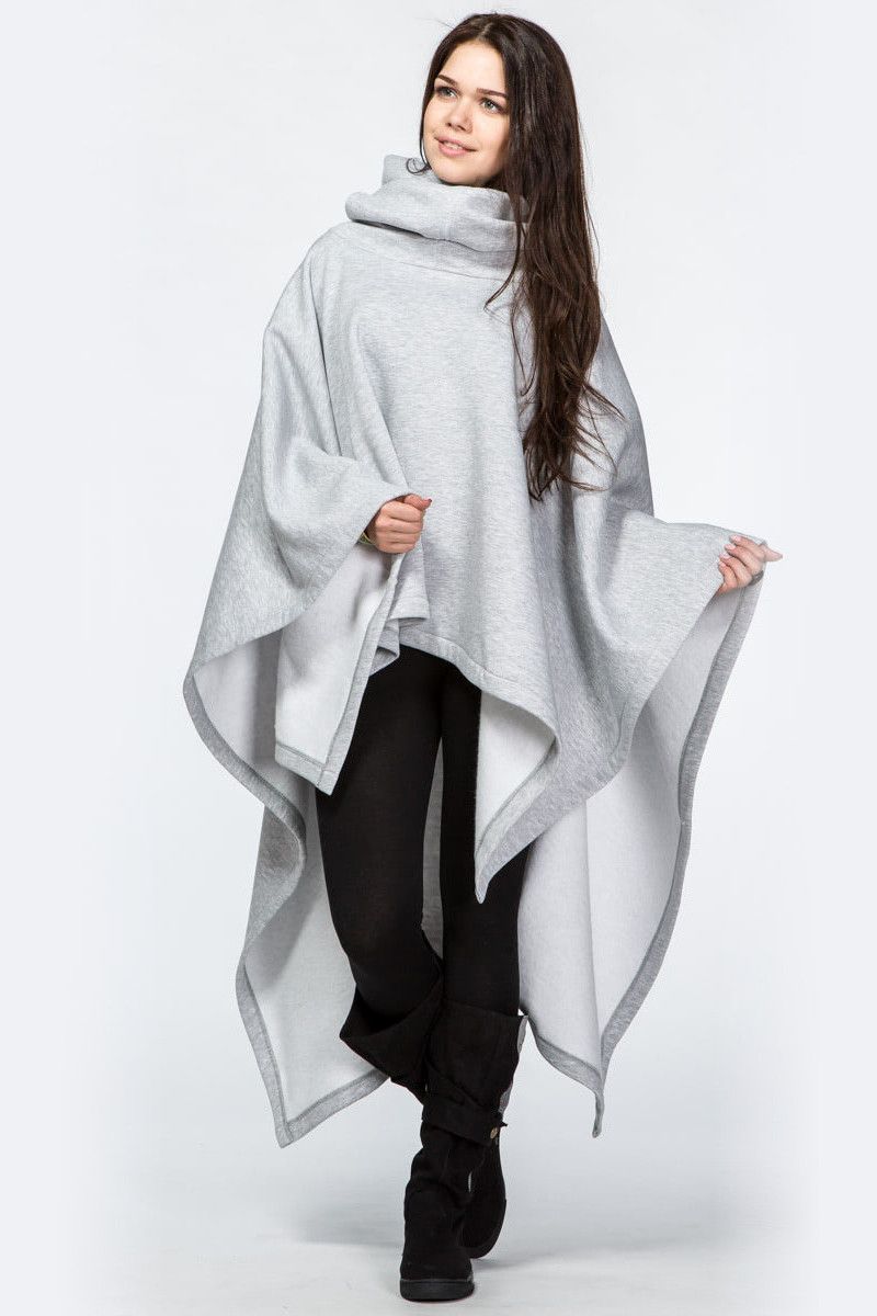 Пончо утепленное женское