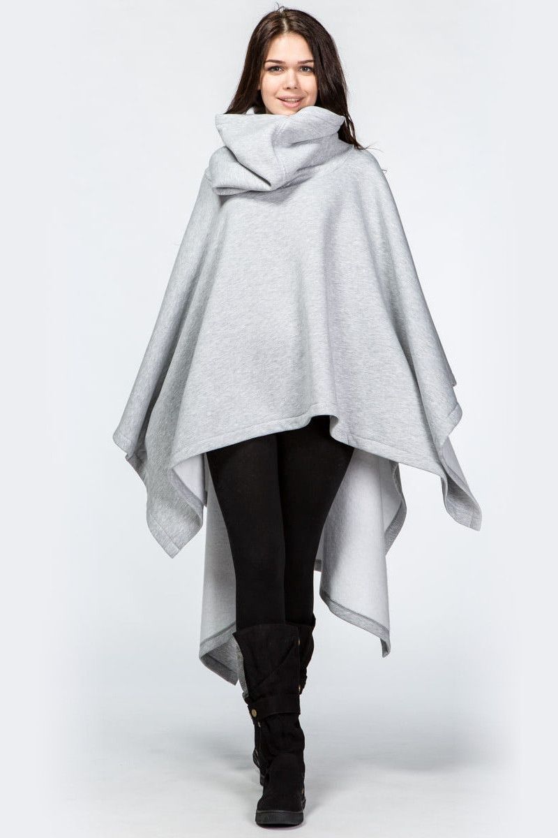 Пончо утепленное женское