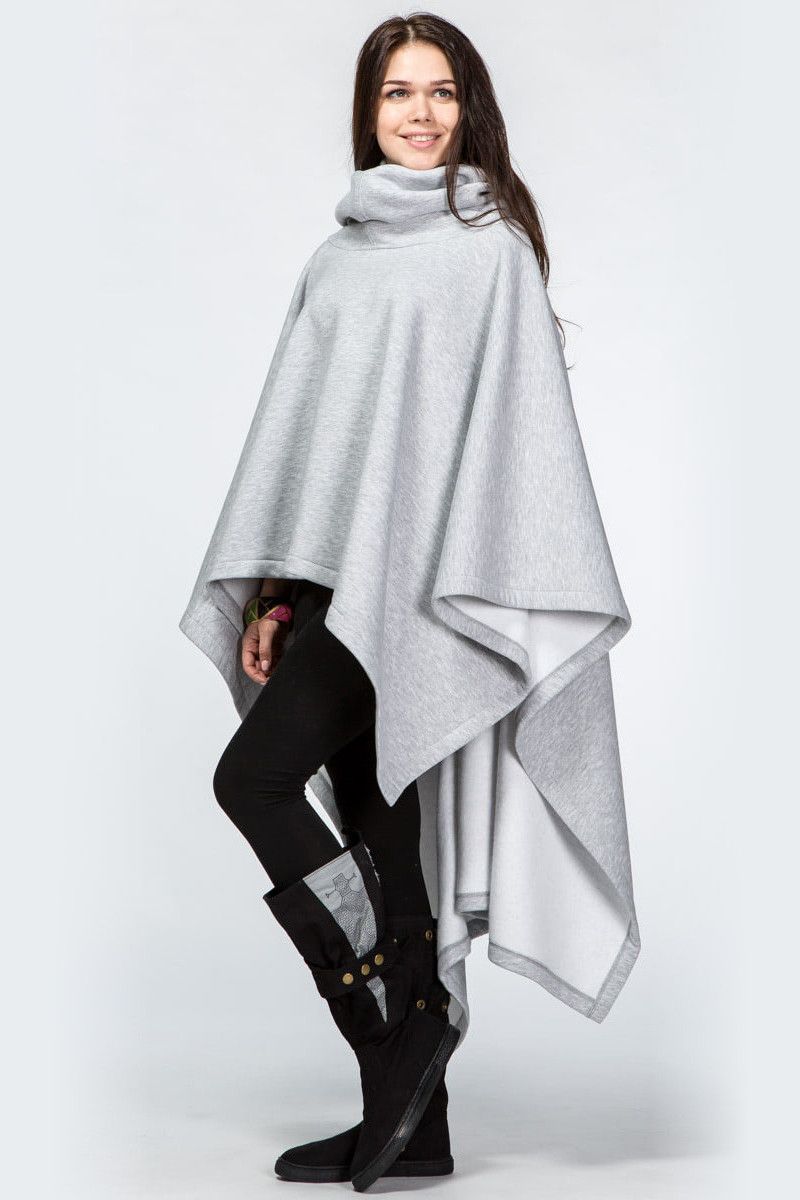 Пончо утепленное женское