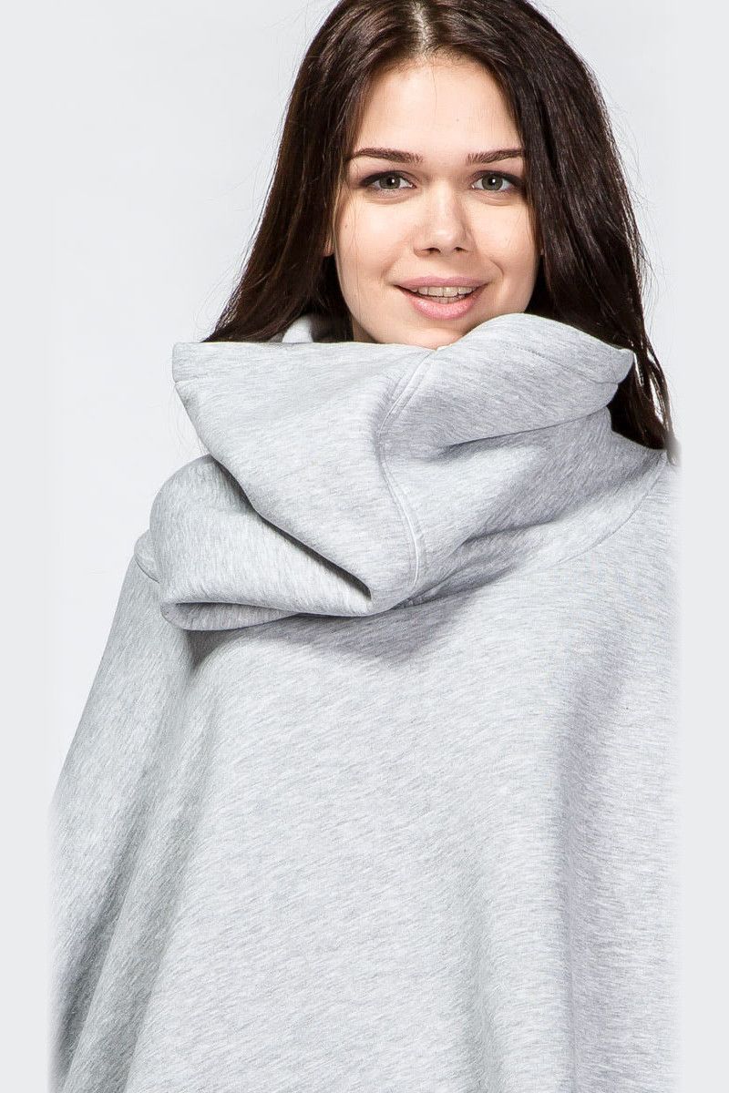 Пончо утепленное женское