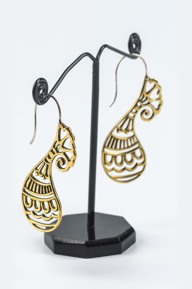 Серьги латунные Молодые ростки