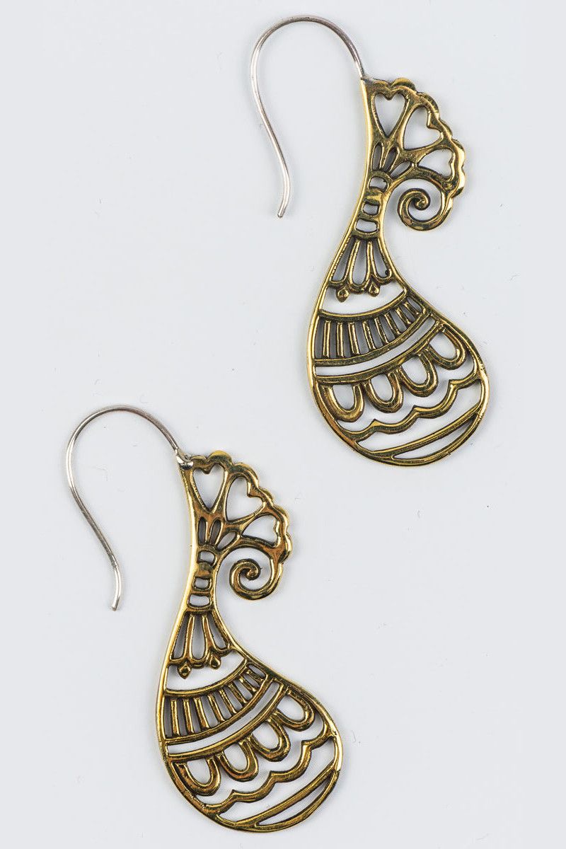 Серьги латунные Молодые ростки