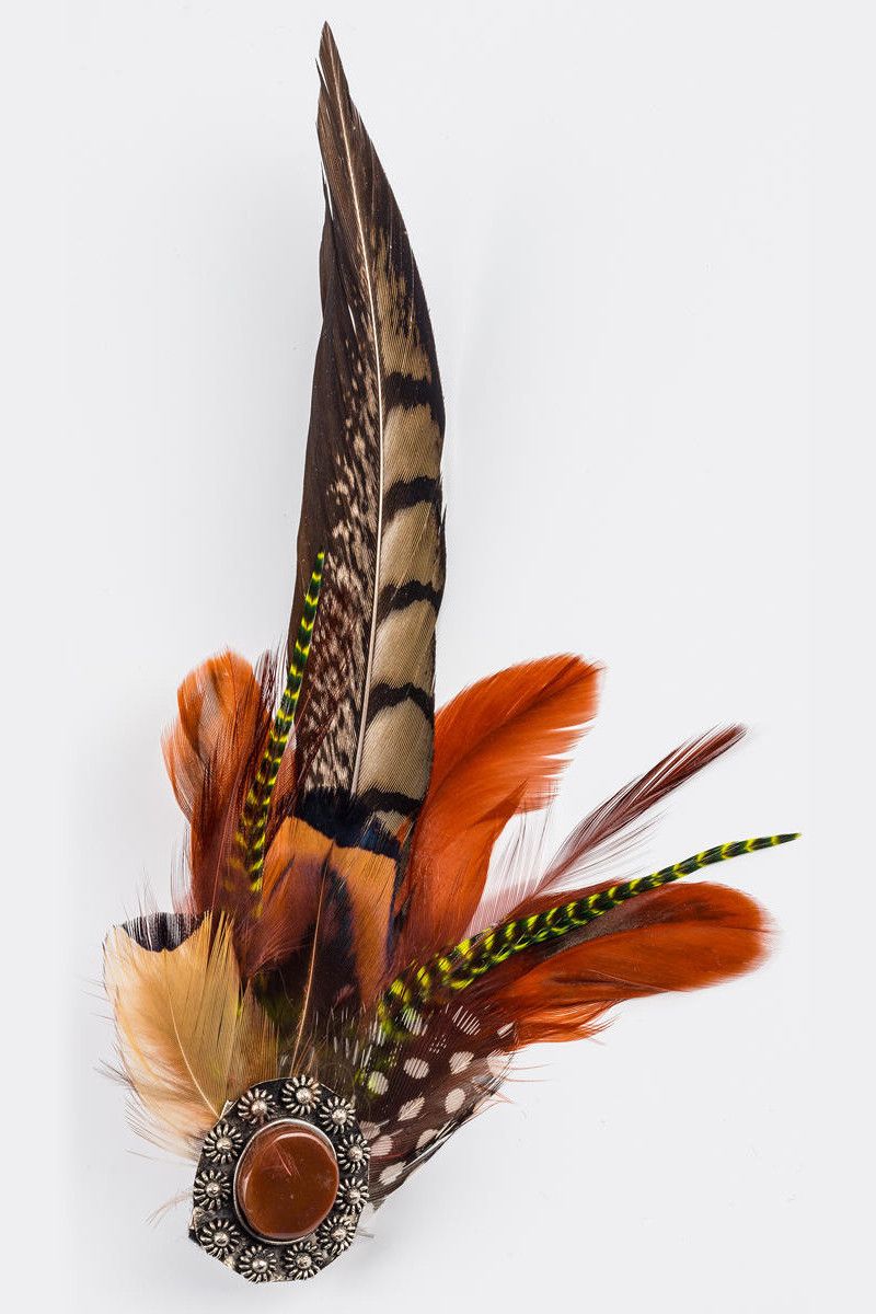 Заколка перо Бронзовое лето