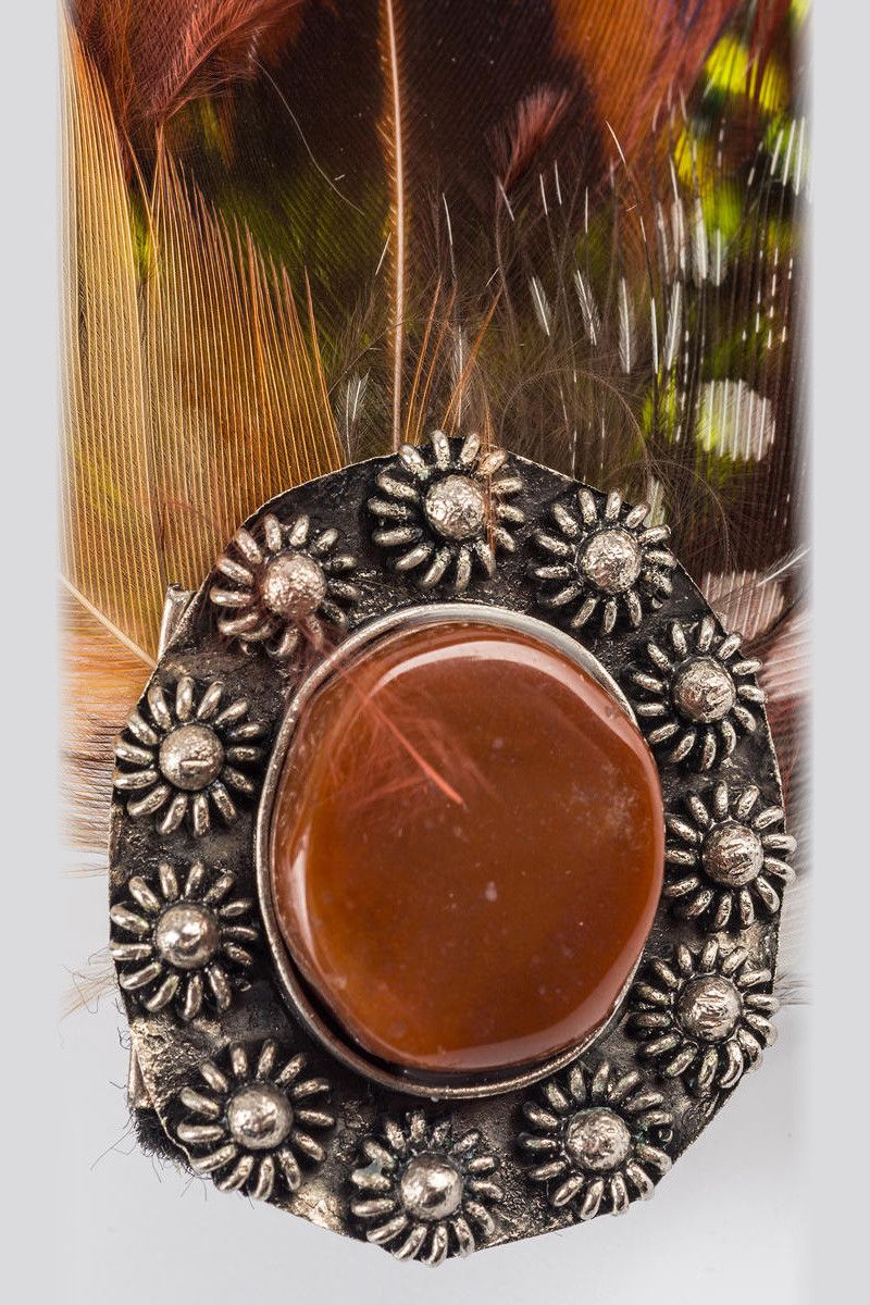 Заколка перо Бронзовое лето