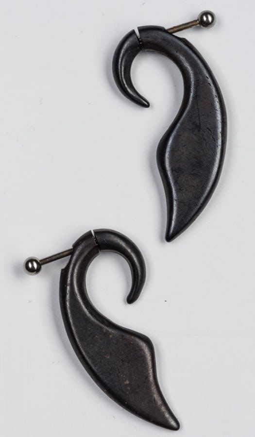 Серьги деревянные Черный лебедь