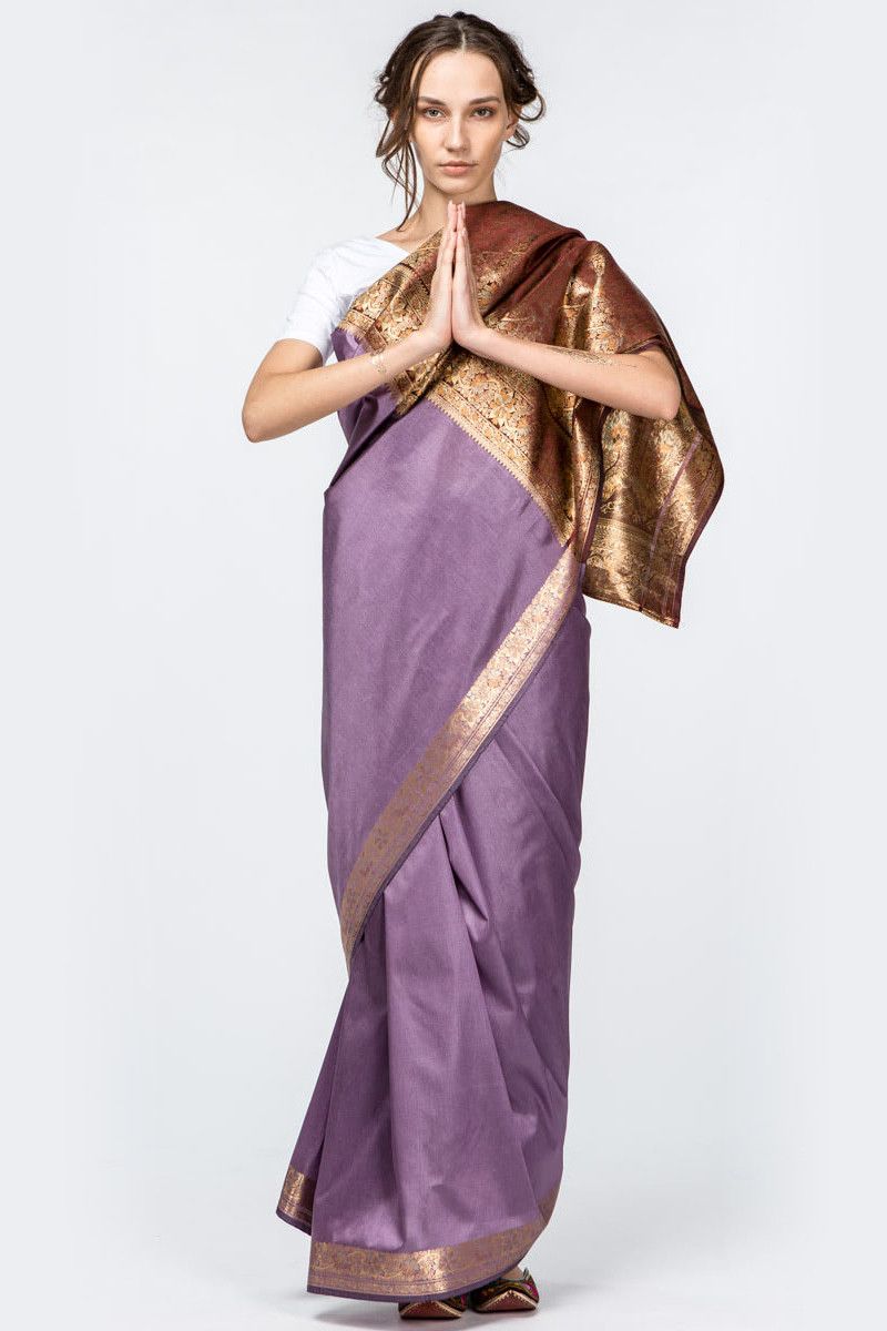 Сари лиловое Аравинда
