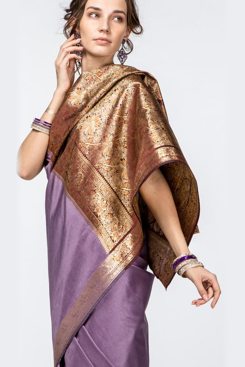 Сари лиловое Аравинда