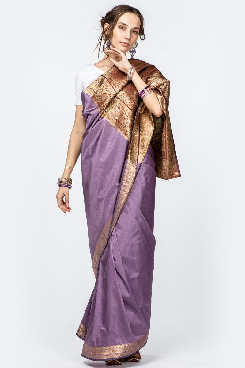 Сари лиловое Аравинда