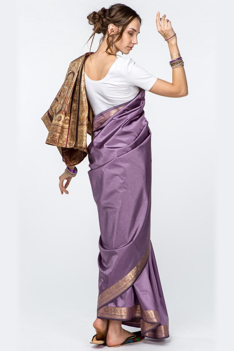 Сари лиловое Аравинда
