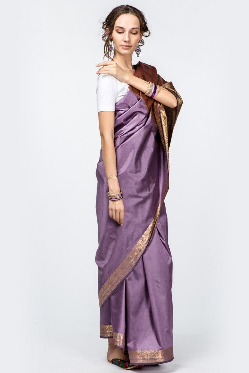 Сари лиловое Аравинда