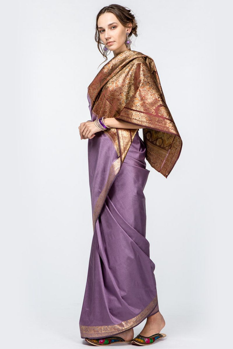 Сари лиловое Аравинда