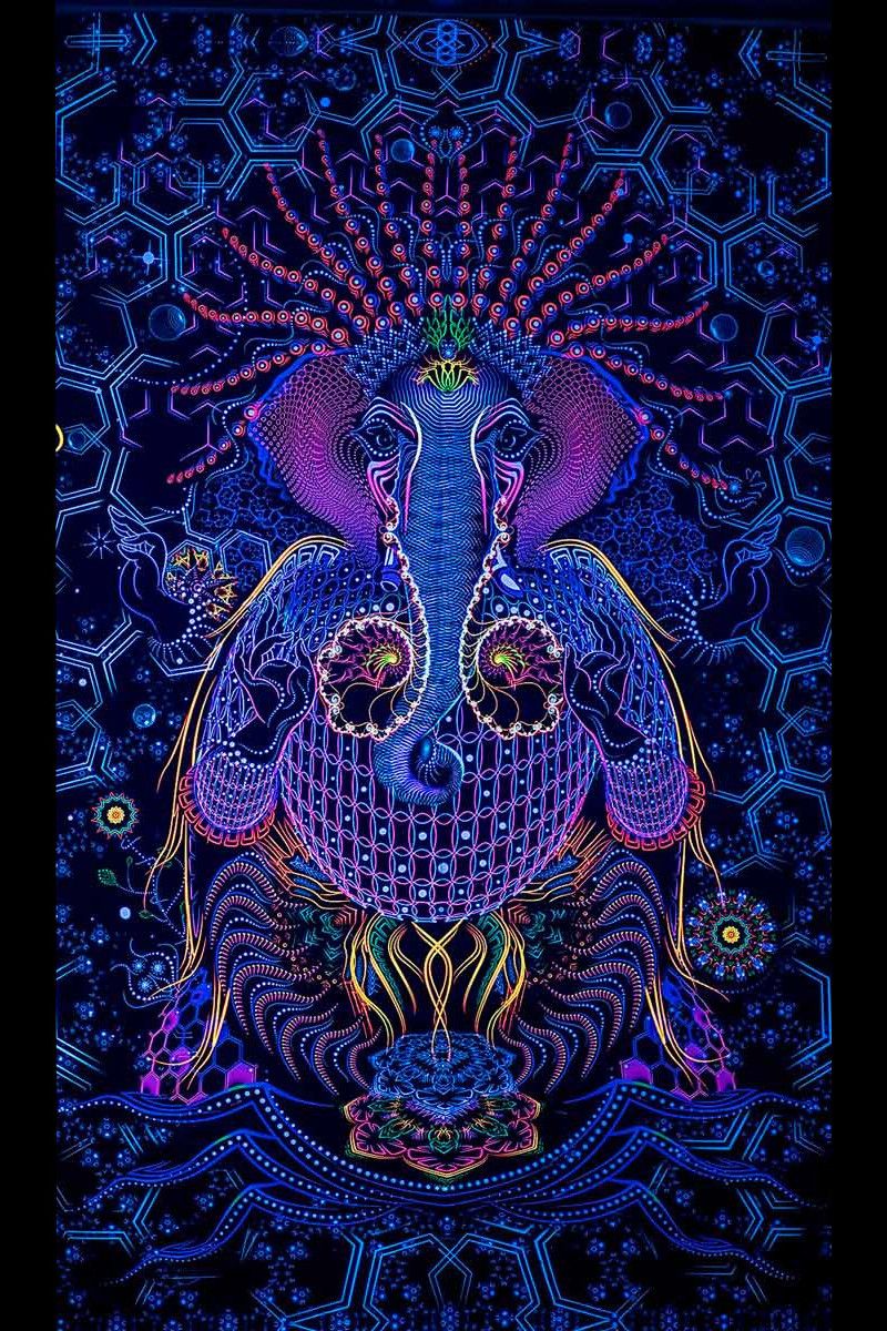 Настенный гобелен с психоделическим принтом «Ganesha»