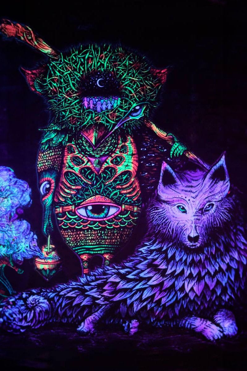 Флуоресцентное арт полотно «Snake Hunter»