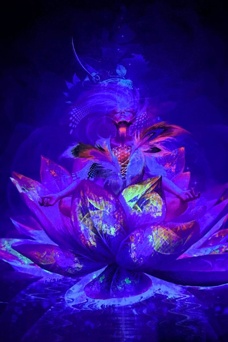 Полотно флуоресцентное психоделическое «Lotos»