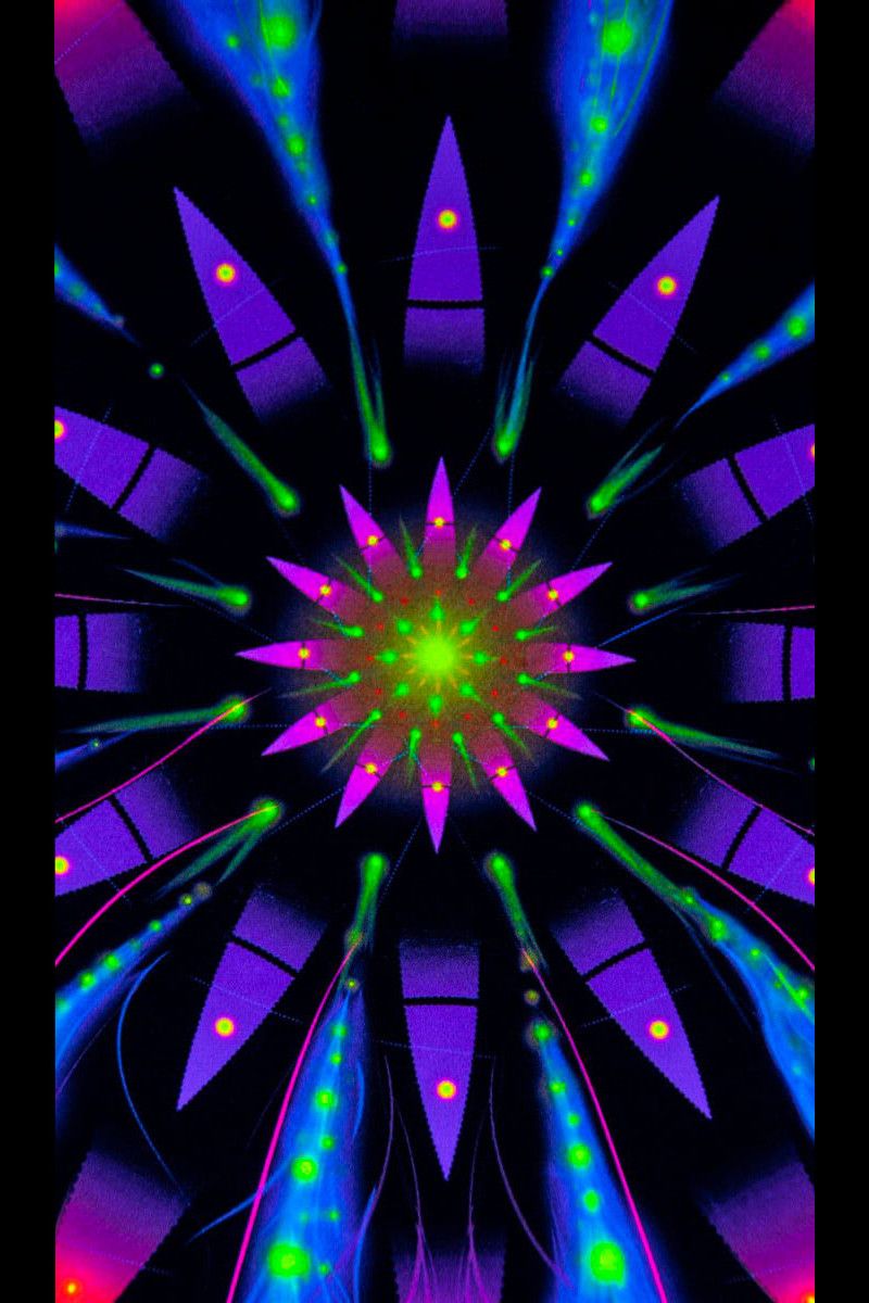 Флуоресцентное квадратное полотно «Flower of Space Energy»