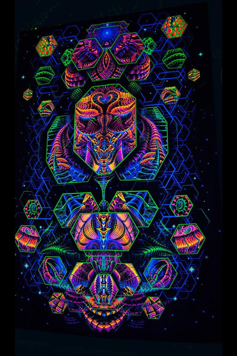 Флуоресцентный фрактальный баннер «DIMENSION-MATRIX»