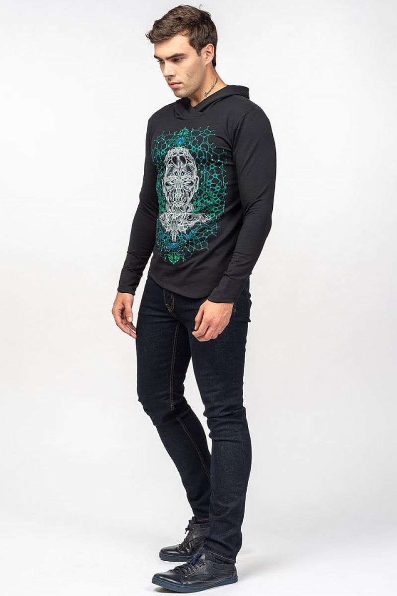 Авторская кофта с капюшоном «Robotic»