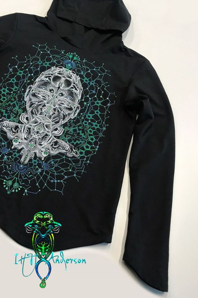 Авторская кофта с капюшоном «Robotic»