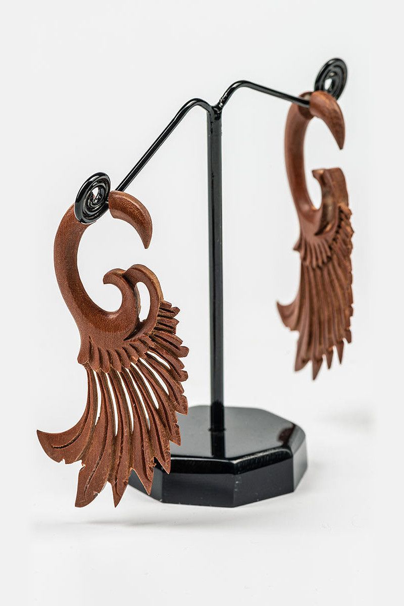 Деревянные серьги крылья Таларии