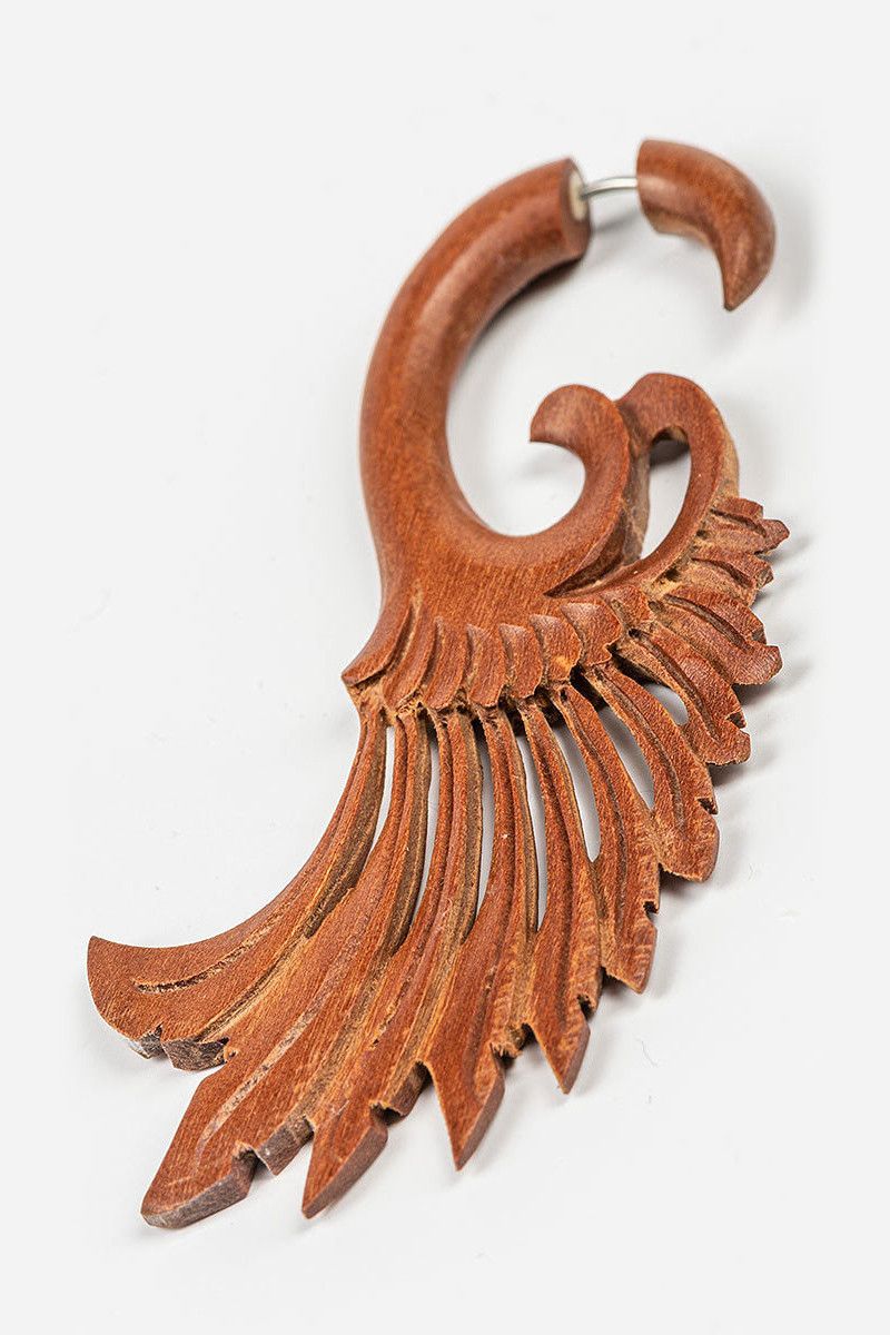 Деревянные серьги крылья Таларии