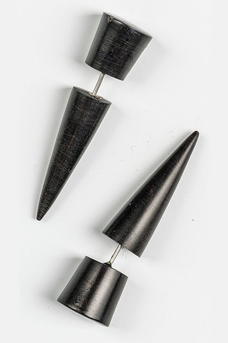 Деревянные серьги Конусы