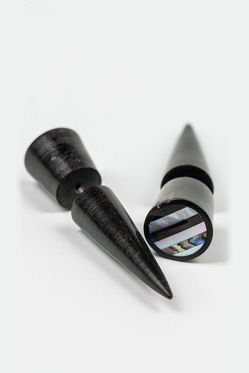 Деревянные серьги Конусы