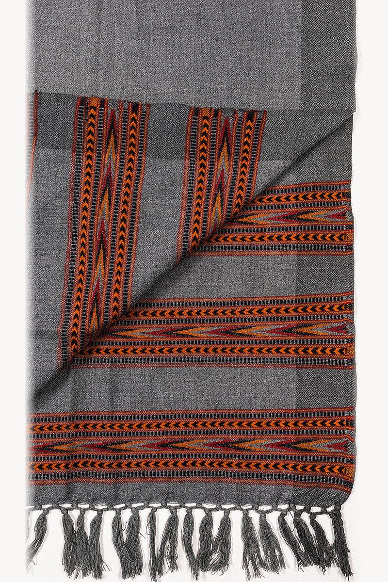 Плед серый из шерсти Кандолим