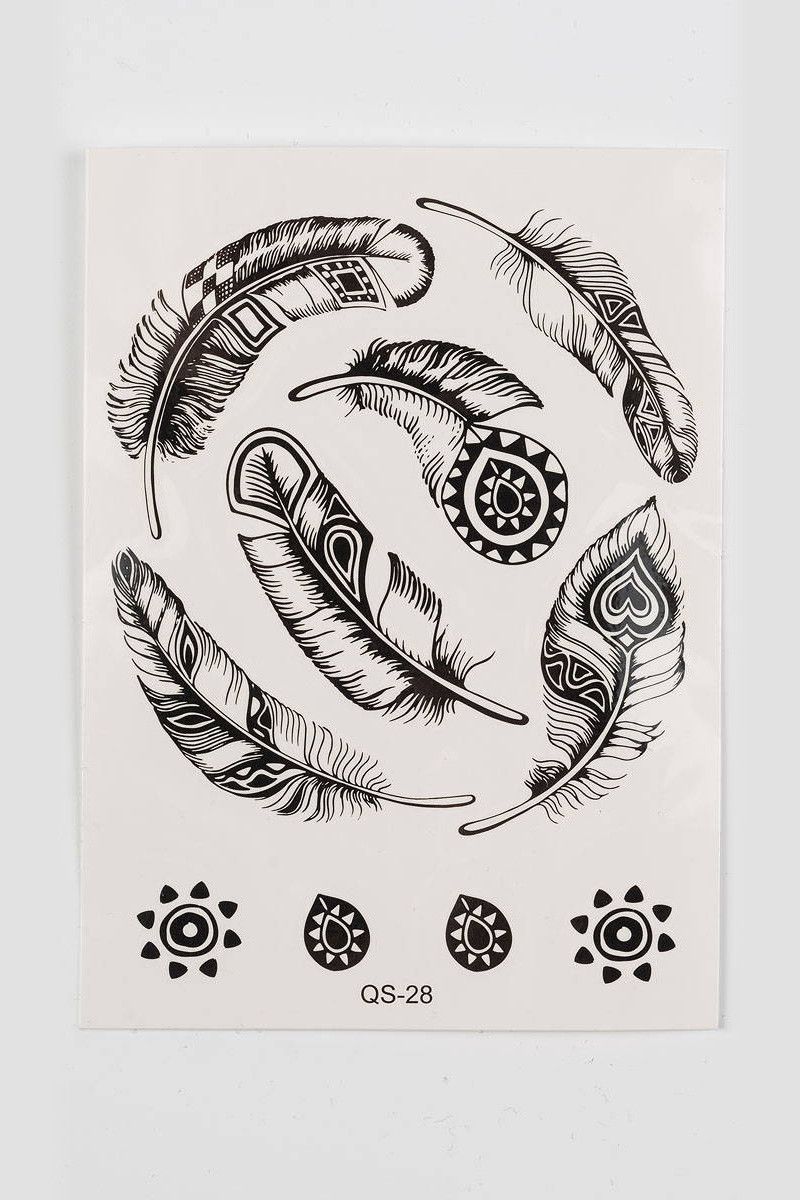 Наклейка на руку Чудо перья