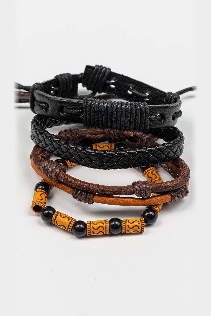 Комплект плетеных браслетов Обриета