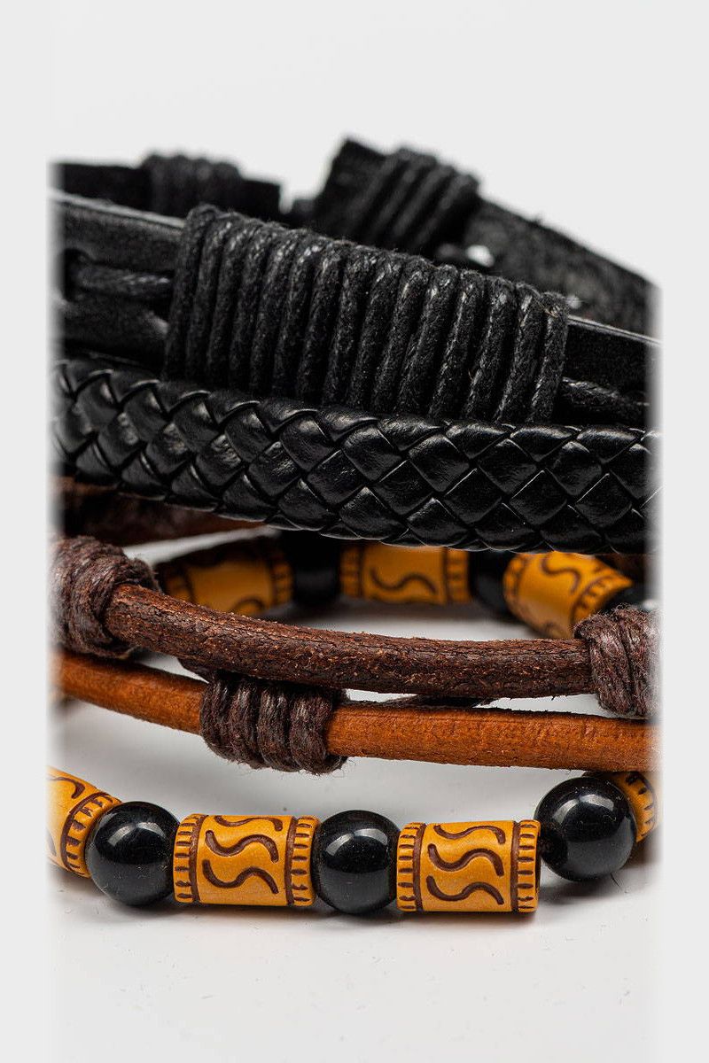 Комплект плетеных браслетов Обриета