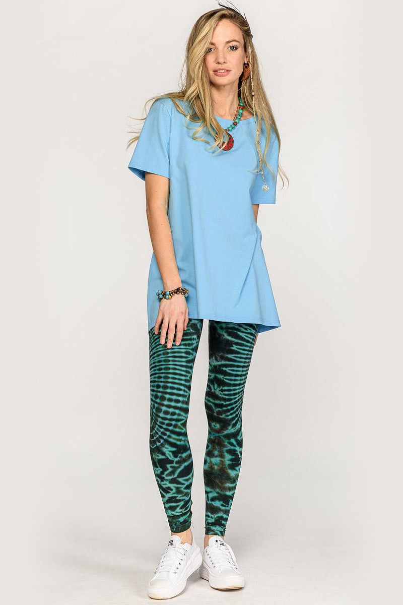 Голубая удлиненная футболка Кумкват