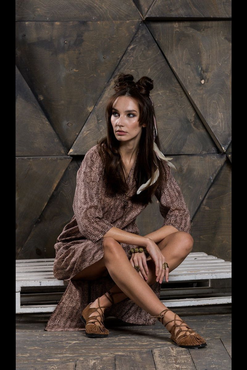 Длинное свободное платье Кларкия