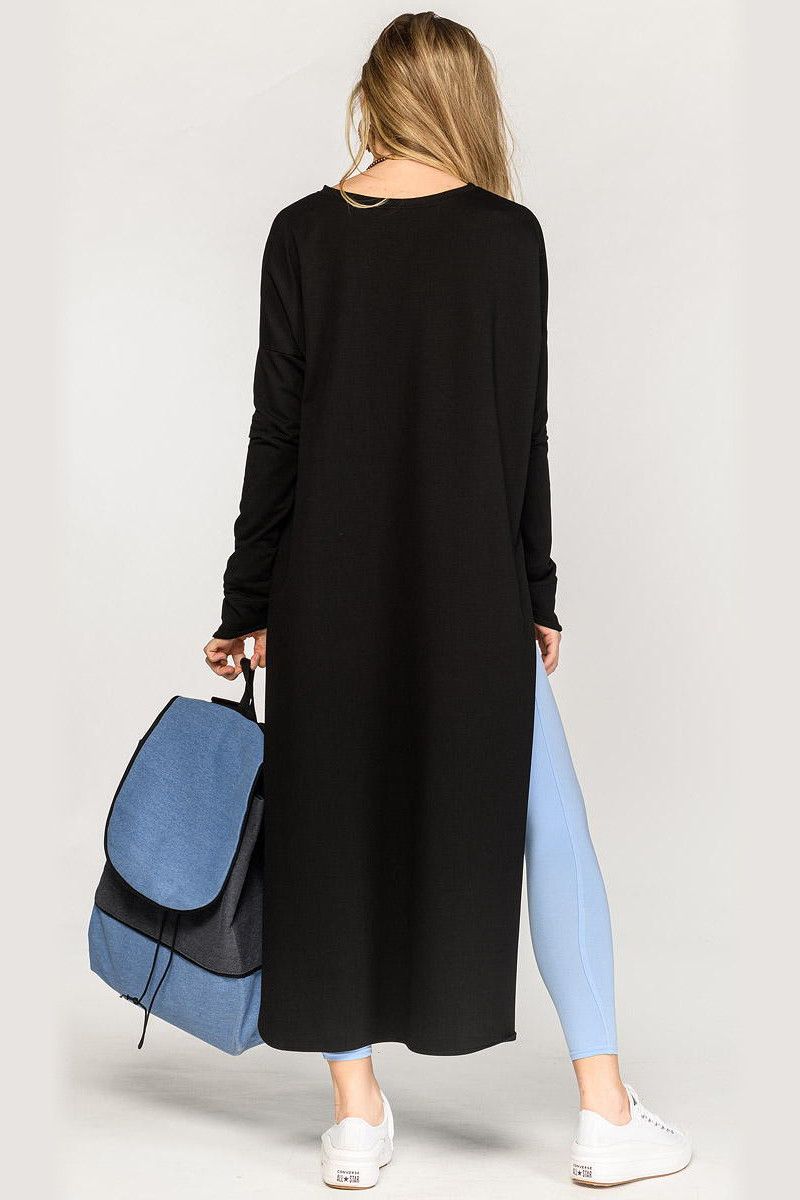 Асимметричная черная туника Сцилла