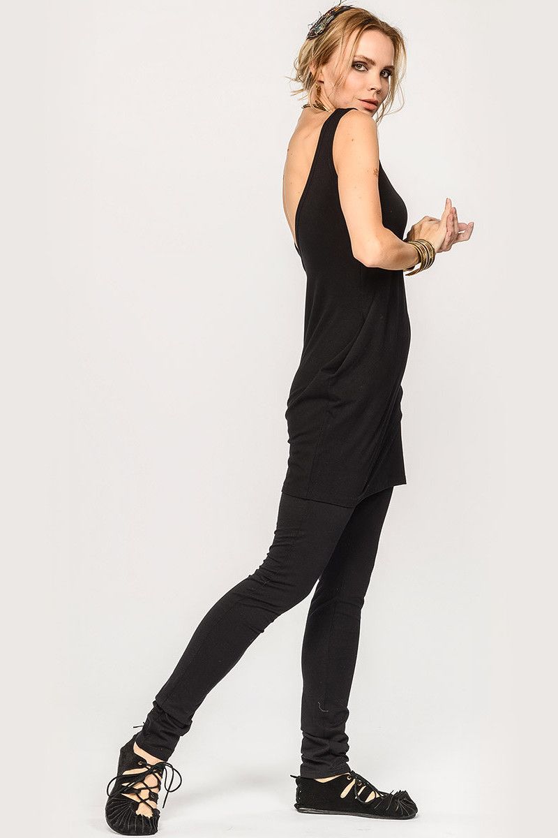 Черная туника из бамбука Лантана