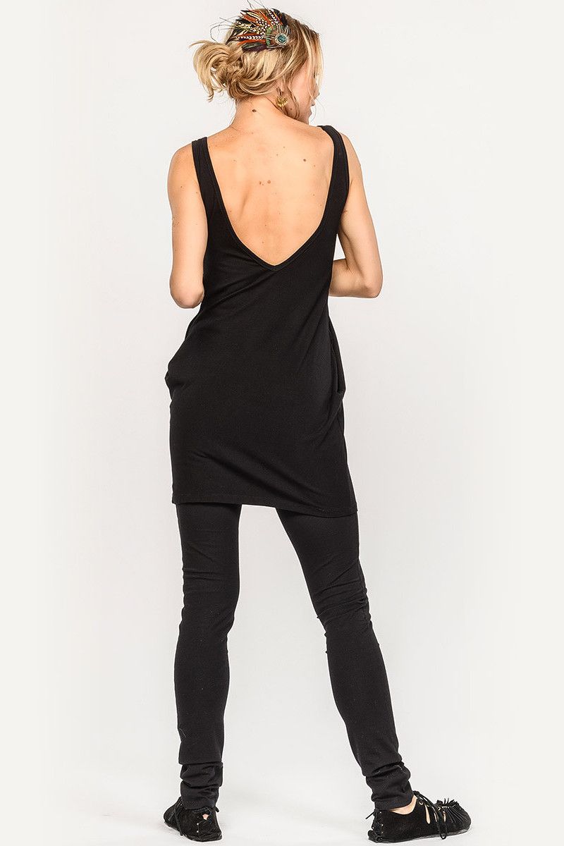 Черная туника из бамбука Лантана